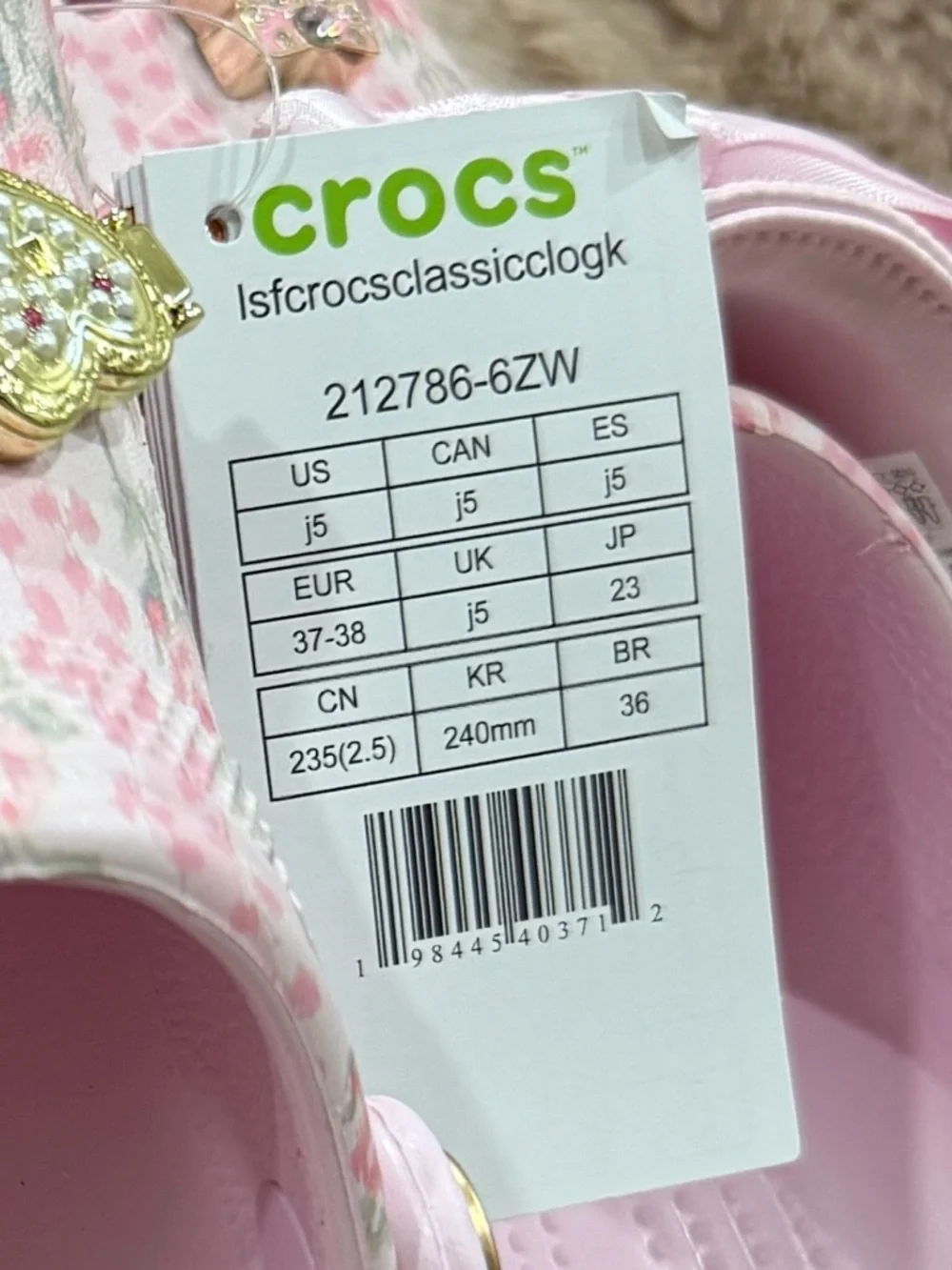 Junior Crocs x LoveShackFancy - pink milk